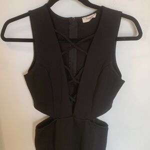Sarah La, Black Mini Dress with Cutout Sides,  Size Medium